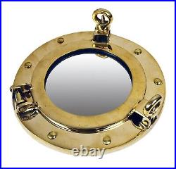 11.5 Maritime Nautical Solid Brass Porthole Ship Boat Wall Mirror Handmade Gift