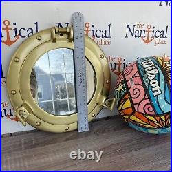11 Antique Brass Finish Porthole Mirror Nautical Maritime Wall Decor Window