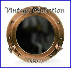 15 Porthole Mirror Antique Brass Finish Nautical Boat Cabin Decor Wall
