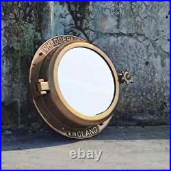 16 Large Porthole Mirror Antique Brass Finish Nautical Wall Decor Porthole