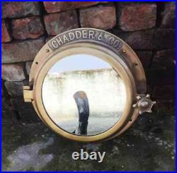 16 Large Porthole Mirror Antique Brass Finish Nautical Wall Decor Porthole