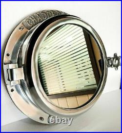 16 inch Nickel Plated Heavy Canal Boat Porthole Window Ship Round Mirror Wall