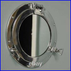 17''Aluminum Porthole Mirror With Shiny Finish Nautical Ship Wall Home Décor