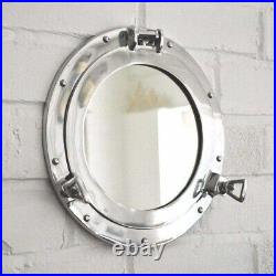 17''Aluminum Porthole Mirror With Shiny Finish Nautical Ship Wall Home Décor