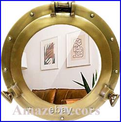 17 Antique Aluminium Porthole Window Mirror Nautical Round Wall Marine Decor