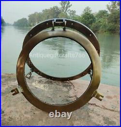 17 Porthole Mirror Antique Brass Finish Large Nautical Cabin Wall Handmade