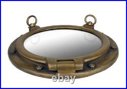 20 Antique Brass Finish Porthole Mirror Nautical Round Wall Mount Hanging Port