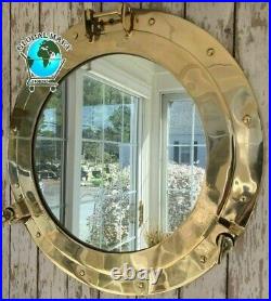 20 Brass Finish Porthole Mirror Nautical Wall Décor Design Ship Cabin Mirror