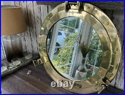 20 Brass Porthole Mirror Nautical Wall Decor Large Ship Cabin Decor Item