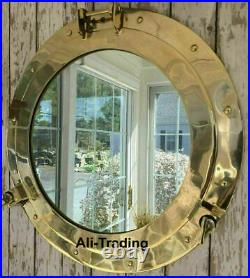 20 Brass Porthole Mirror Nautical Wall Decor Large Ship Cabin Window Decor Item