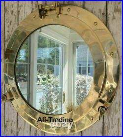 20 Brass Porthole MirrorNautical Wall Decor Large Ship Cabin Window wall Mirror