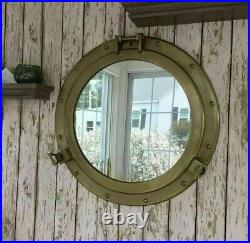 20'' Large Nautical Cabin Wall Decor Porthole Mirror Antique Finish Metal gift