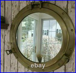 20 Porthole Mirror Antique Brass Finish Large Nautical Cabin Porthole