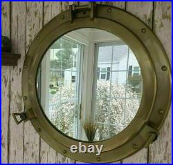 20 Porthole Mirror Antique Brass Finish Large Nautical Cabin Porthole Item