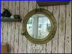 20'' Porthole Mirror Antique Brass Finish Large Nautical Cabin Wall Decor Gift