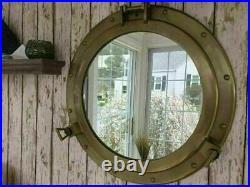 20 Porthole Mirror Antique Brass Finish Large Nautical Cabin Wall Mirror