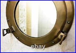 20 Porthole Mirror Antique Brass Finish Large Nautical Cabin Wall Mirror