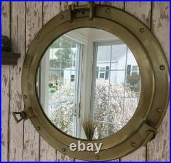 20 Porthole Mirror Antique Brass Finish Large Nautical Cabin Wall Porthole1
