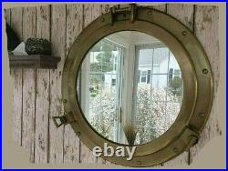 20Porthole Nautical Cabin Wall Decor Porthole Mirror Antique Brass Finish-Large