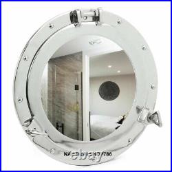 24'' Porthole Finish Nautical Wall Aluminum Mirror Decor PHP21