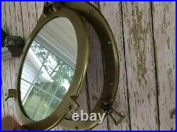 24 Porthole Mirror Antique Brass Finish Large Nautical Cabin Wall Decor new