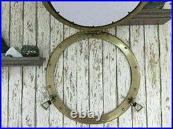 24Porthole Nautical Cabin Wall Decor Porthole Mirror Antique Brass Finish-Large