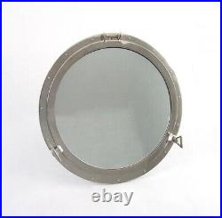29 inches Canal Boat Porthole Mirror Glass-Nickel Finish Ship Window Home Decor