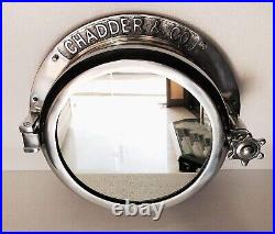 40.64 CM Nickel Plated Heavy Canal Boat Porthole Window Ship Round Mirror Decor