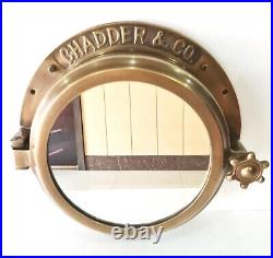 40.64 cm Antique Brown Heavy Canal Boat Porthole Window Ship Round Mirror
