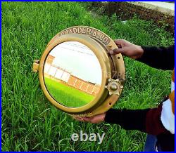 40.64 cm Antique Plated Heavy Canal Boat Porthole Window Ship Round Mirror Wall