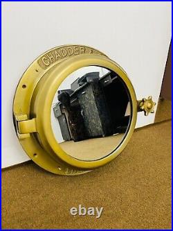 40.64 cm Brass Antique Heavy Canal Boat Porthole Window Ship Round Mirror Wall