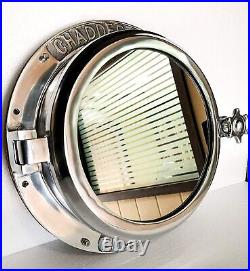 40.64 cm Nickel Plated Heavy Canal Boat Porthole Window Ship Round Mirror Wall