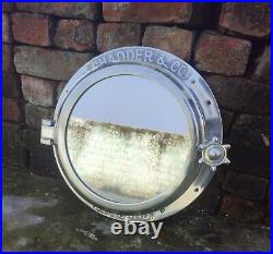 40.64 cm Nickel Plated Heavy Canal Boat Porthole Window Ship Round Mirror Wall H