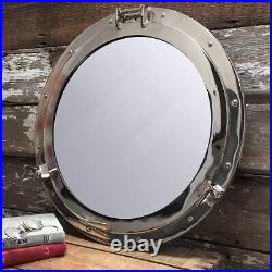 Aluminum Porthole Mirror 17 inch With Chrome Finish Nautical Ship Décor