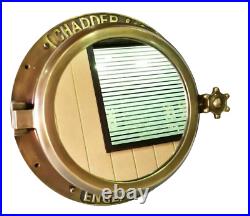 Antique Brass Heavy Canal Boat Porthole Window Ship Round Mirror Wall Home Decor