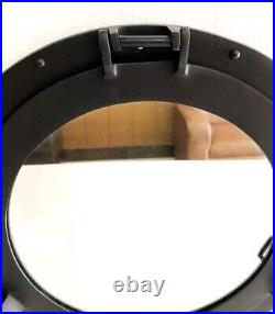 Antique Canal Boat Black Porthole-Window Ship Round Mirror Home Wall Mounte