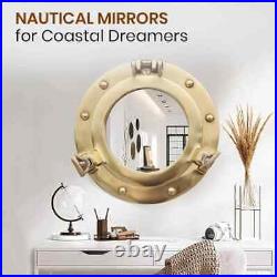 Antique Nautical Decor Porthole Mirror Window Maritime Wall Mounted Loved Ones
