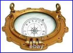 Brass Maritime Ship's 15 Antique Porthole Nautical Aluminum Wall Mirror Décor