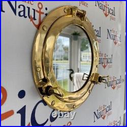 Brass Porthole Mirror Polished Finish Nautical Maritime Wall Window designer New