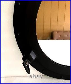 Canal Boat Black Porthole 20 Inch Window Antique Ship Round Mirror Wall Mounted