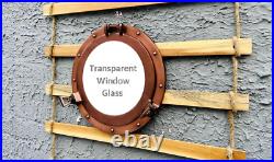 Handmade Nautical Porthole Window Wall Mirror, Antique Home Décor, Copper Gold