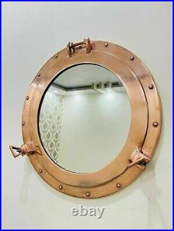Nautical 17 Aluminum Copper Antique Beautiful Window Ship Porthole Mirror Décor