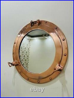 Nautical 17 Aluminum Copper Antique Porthole Mirror Maritime Ship's Decor