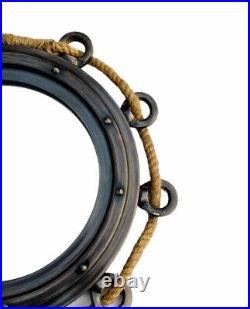 Nautical Antique Beautiful Jute Rope Style Porthole Round Mirror For Home Decor