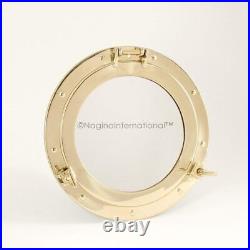 Nautical Brass Polished Porthole Mirror Pirate's Boat Home Decorative Mirror