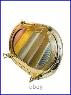 Nautical Maritime Brass Windows Porthole Mirror Oval Shape Home Decor Mirror