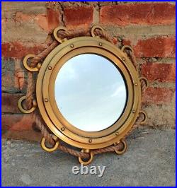 Nautical Porthole Antique Brown Finish Port hole mirror Glass Wall Hanging Ship
