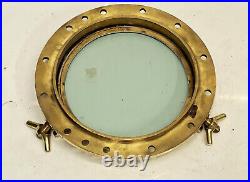 Nautical Style Marine Original Vintage Old Ship Brass Porthole Mirror Window