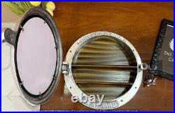 Nickel Plated Heavy Canal Boat Porthole Window Ship Round Mirror Wall Hanging 16