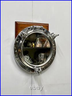 Old Antique Original Ship Salvged Aluminium Round Mirror Porthole Set of 2